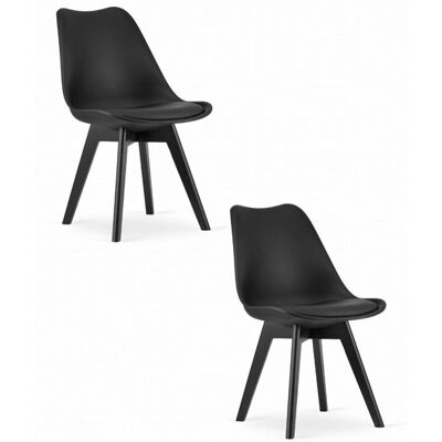 Viking Choice MARK Eetkamerstoelen - Eco Leder - Set van 2 - Zwart Viking Choice MARK Eetkamerstoelen - Eco Leder - Set van 2 - Zwart