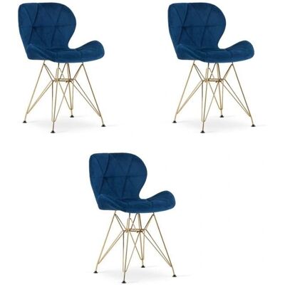 Viking Choice NEST Fluwelen Eetkamerstoel Set - Blauw, Goud Viking Choice NEST Fluwelen Eetkamerstoel Set - Blauw, Goud