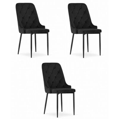 Viking Choice Fluwelen Model - Set van 3 Eetkamerstoelen Viking Choice Fluwelen Model - Set van 3 Eetkamerstoelen