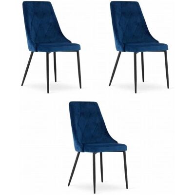 Viking Choice Imola Fluwelen Eetkamerstoel - Set van 2 - Blauw Viking Choice Imola Fluwelen Eetkamerstoel - Set van 2 - Blauw