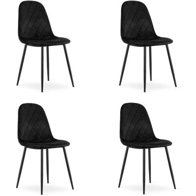 Scandishop Czarna aksamitowa krzesło ASTI - Krzesło Scandishop Czarna aksamitowa krzesło ASTI - Krzesło