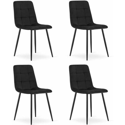OSKAR KARA - Czarna aksamitna krzesło - Nowoczesne, ergonomiczne, trwałe OSKAR KARA - Czarna aksamitna krzesło - Nowoczesne, ergonomiczne, trwałe