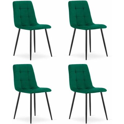 Chaise en Velours Vert Foncé OSKAR KARA - Meubles - Publicité Chaise en Velours Vert Foncé OSKAR KARA - Meubles - Publicité