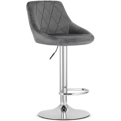Viking Choice Sgabello in velluto grigio - Regolabile - 2 pezzi Viking Choice Sgabello in velluto grigio - Regolabile - 2 pezzi