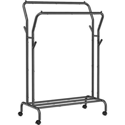 Viking Choice Věšák na Oblečení na Kolečkách - Černý - 103,5x52,5x155 cm Viking Choice Věšák na Oblečení na Kolečkách - Černý - 103,5x52,5x155 cm