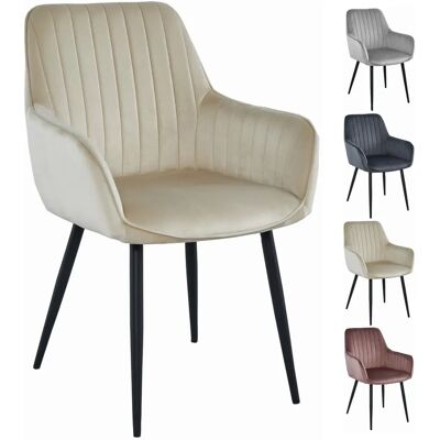 OSKAR SOLDEN - Chaise de salle à manger en velours - Beige - Design ergonomique - Publicité OSKAR SOLDEN - Chaise de salle à manger en velours - Beige - Design ergonomique - Publicité