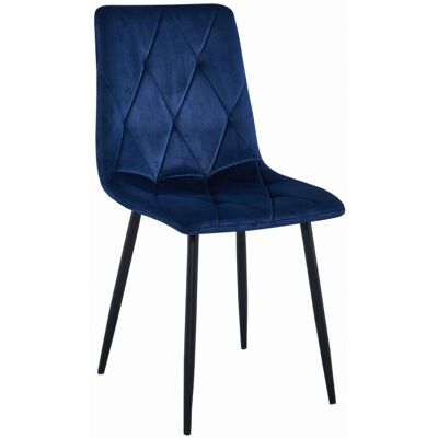 OSKAR Libra Chaise Velours Bleu Marine - Chaise - Publicité OSKAR Libra Chaise Velours Bleu Marine - Chaise - Publicité