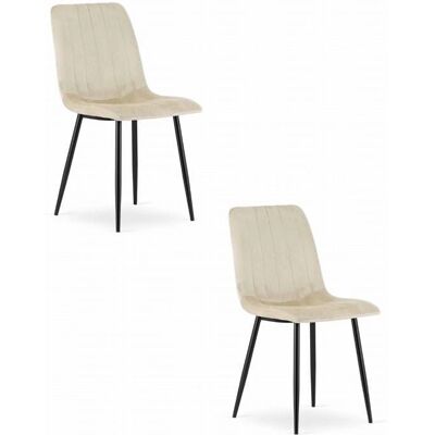 OSKAR LAVA Fluwelen Eetkamerstoel - Set van 2 - 90x43x51 cm OSKAR LAVA Fluwelen Eetkamerstoel - Set van 2 - 90x43x51 cm