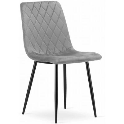 Viking Choice lichtgrijze velvet eetkamerstoel - 88,5x44,5x53 cm Viking Choice lichtgrijze velvet eetkamerstoel - 88,5x44,5x53 cm