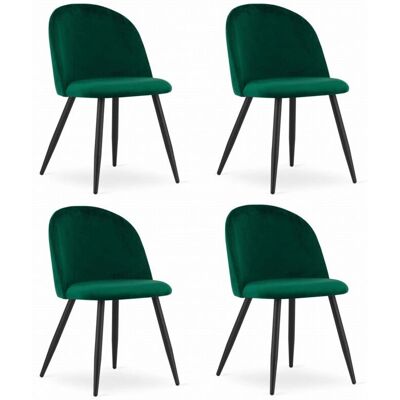 Chaise en velours vert OSKAR BELLO - Design moderne - Publicité Chaise en velours vert OSKAR BELLO - Design moderne - Publicité