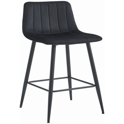 OSKAR Zwart Fluwelen Bartafel - 104x43x35cm - Staal OSKAR Zwart Fluwelen Bartafel - 104x43x35cm - Staal