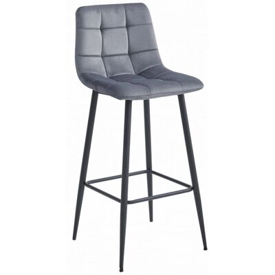 Leobert Sgabello in Velluto Grigio Scuro - Bar Stool Leobert Sgabello in Velluto Grigio Scuro - Bar Stool