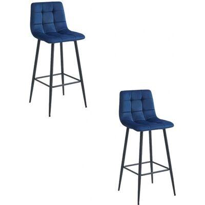 Oskar ARCETO Sgabello in Velluto Blu Navy - Bar Stool Oskar ARCETO Sgabello in Velluto Blu Navy - Bar Stool