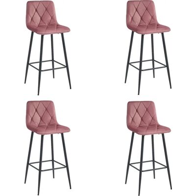 OSKAR - NADO - Ciemnoróżowy - Czarne nogi - Bar stool OSKAR - NADO - Ciemnoróżowy - Czarne nogi - Bar stool