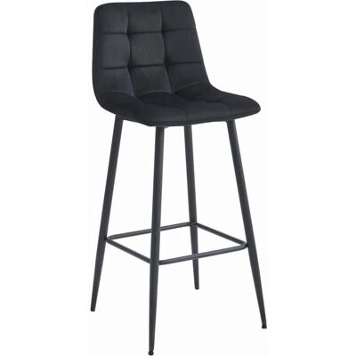 OSKAR Zwart Fluwelen Barkruk - Elegant & Duurzaam - 104cm Hoog - Extra Zitplaats OSKAR Zwart Fluwelen Barkruk - Elegant & Duurzaam - 104cm Hoog - Extra Zitplaats