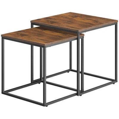 Ensemble de Tables Basses Industrielles OSKAR - Noir Rústique - 2 Pièces - Publicité Ensemble de Tables Basses Industrielles OSKAR - Noir Rústique - 2 Pièces - Publicité