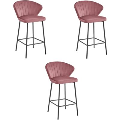 OSKAR - GATTA - Rosa Oscuro - Patas Negras - Bar stool OSKAR - GATTA - Rosa Oscuro - Patas Negras - Bar stool