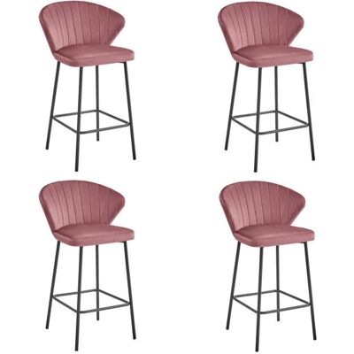 OSKAR - GATTA - Tmavě růžová - Černé nohy - Bar stool OSKAR - GATTA - Tmavě růžová - Černé nohy - Bar stool