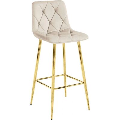 Leobert NADO Taburete de Terciopelo Beige - Bar Stool Leobert NADO Taburete de Terciopelo Beige - Bar Stool