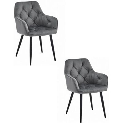 Silla de Terciopelo Gris Oscuro Leobert Oskar - Salón, Cocina, Oficina Silla de Terciopelo Gris Oscuro Leobert Oskar - Salón, Cocina, Oficina