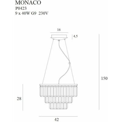 Suspension Maxlight Monaco P0423 en Cristal - Style Glamour - Publicité Suspension Maxlight Monaco P0423 en Cristal - Style Glamour - Publicité