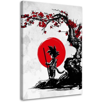 Feeby Goku Lune Rouge Sur Toile Décoration Murale - Art Murale - Publicité Feeby Goku Lune Rouge Sur Toile Décoration Murale - Art Murale - Publicité