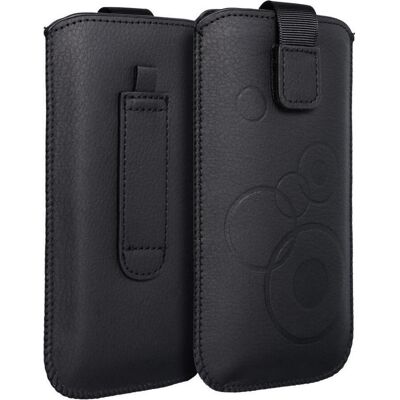 Forcell Eco-Leder universelle Handyhülle - Schwarz - für Samsung, Xiaomi, Oppo, Realme Forcell Eco-Leder universelle Handyhülle - Schwarz - für Samsung, Xiaomi, Oppo, Realme
