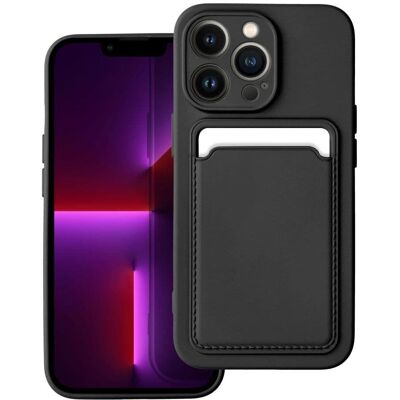 Haffner iPhone 13 Pro szilikon kártyatartós tok - Fekete Haffner iPhone 13 Pro szilikon kártyatartós tok - Fekete