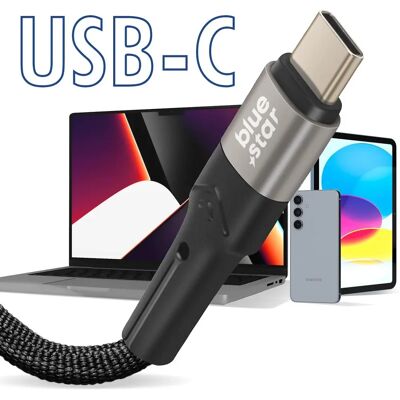 Câble USB C 60W Nylon Tressé Blue Star - Câble USB - Publicité Câble USB C 60W Nylon Tressé Blue Star - Câble USB - Publicité
