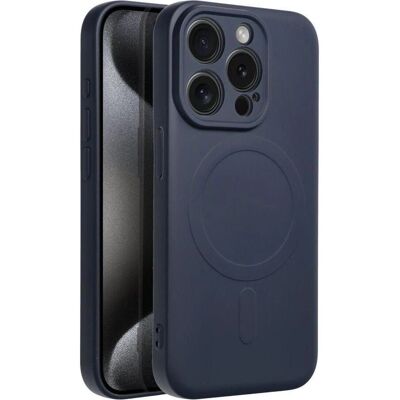 Apple iPhone 15 Pro Titanium Blau Silikon Mag Case Apple iPhone 15 Pro Titanium Blau Silikon Mag Case