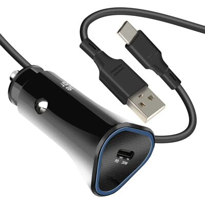 Chargeur voiture Blue Star - 20W USB-C + Câble - Publicité Chargeur voiture Blue Star - 20W USB-C + Câble - Publicité