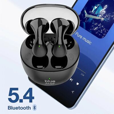 Écouteurs sans fil Blue Star - Design en forme de larme - Noir - In-Ear Bluetooth - Publicité Écouteurs sans fil Blue Star - Design en forme de larme - Noir - In-Ear Bluetooth - Publicité