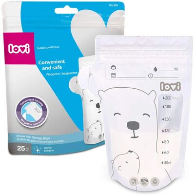 LOVI Buddy Bear Brustmilchaufbewahrungsbeutel - 25x200ml LOVI Buddy Bear Brustmilchaufbewahrungsbeutel - 25x200ml