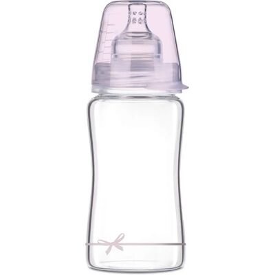 LOVI Baby Shower Girl Rose 250 ml Biberon en verre - Type bébé - Publicité LOVI Baby Shower Girl Rose 250 ml Biberon en verre - Type bébé - Publicité