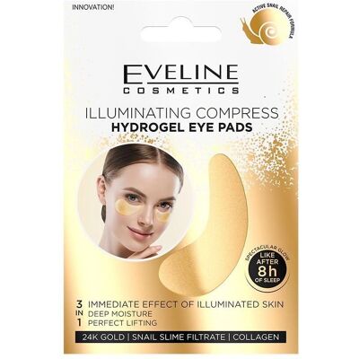 Eveline Cosmetics Kultainen Hehkuva Hydrogeeli-naamio silmille - 2 kpl Eveline Cosmetics Kultainen Hehkuva Hydrogeeli-naamio silmille - 2 kpl
