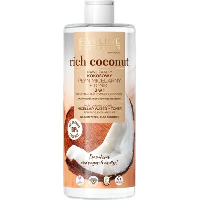 Eveline Cosmetics Reiche Kokos-Mizellenwasser & Toner 2-in-1 - Gesichtspflege Eveline Cosmetics Reiche Kokos-Mizellenwasser & Toner 2-in-1 - Gesichtspflege
