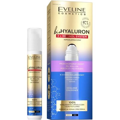 Eveline Cosmetics Bio Hyaluron 3x Retinol System - Gel Roll-on Anti-Rides Eveline Cosmetics Bio Hyaluron 3x Retinol System - Gel Roll-on Anti-Rides