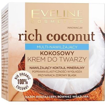 Eveline Cosmetics Rich Coconut Face Cream - Moisturizer for All Skin Types Eveline Cosmetics Rich Coconut Face Cream - Moisturizer for All Skin Types