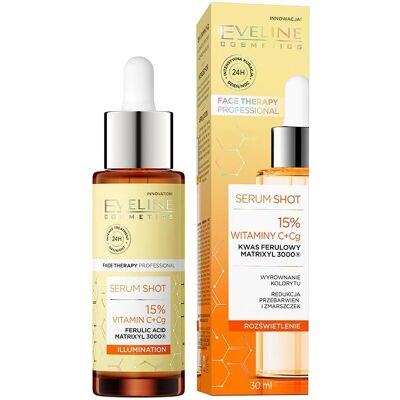 Eveline Cosmetics Serum Shot 15% Vitamin C+Cg - Facial Serum Eveline Cosmetics Serum Shot 15% Vitamin C+Cg - Facial Serum