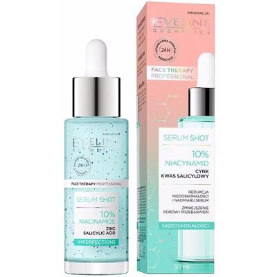Eveline Cosmetics Serum Shot 10% Niacinamid - Aknebekämpfung, Porenverfeinerung, Hydratation - Gesichtsserum Eveline Cosmetics Serum Shot 10% Niacinamid - Aknebekämpfung, Porenverfeinerung, Hydratation - Gesichtsserum