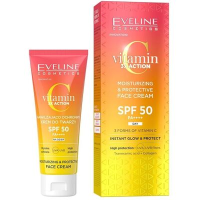 Eveline Cosmetics Vitamin C 3x Action Feuchtigkeitscreme SPF50 Eveline Cosmetics Vitamin C 3x Action Feuchtigkeitscreme SPF50