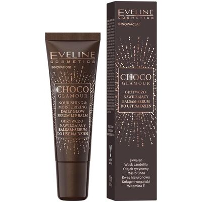 Eveline Cosmetics Choco Glamour Lippenbalsam-Serum - Nährend & Feuchtigkeitsspendend - 12ml Eveline Cosmetics Choco Glamour Lippenbalsam-Serum - Nährend & Feuchtigkeitsspendend - 12ml