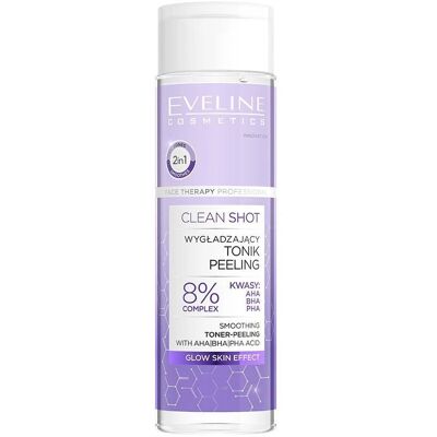 Eveline Cosmetics Clean Shot 8% Hydroxy Acids Toner - Kasvojen kuorinta Eveline Cosmetics Clean Shot 8% Hydroxy Acids Toner - Kasvojen kuorinta