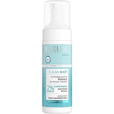 Eveline Cosmetics Clean Shot 2% Panthenol Complex - Gentle Cleansing Foam Eveline Cosmetics Clean Shot 2% Panthenol Complex - Gentle Cleansing Foam