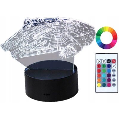 Star Wars - Millennium Falcon 3D LED Lampka - Personalizacja nazwy Star Wars - Millennium Falcon 3D LED Lampka - Personalizacja nazwy