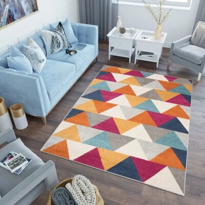 Tapiso - Alfombra sala - crema - triángulos - rug Tapiso - Alfombra sala - crema - triángulos - rug