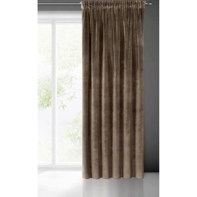Eurofirany Model 366822 - Brown Velvet Curtain 140x270cm Eurofirany Model 366822 - Brown Velvet Curtain 140x270cm