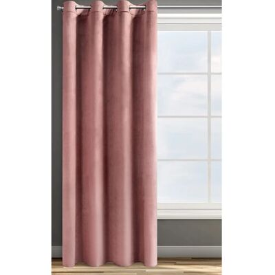 Eurofirany Pink Velvet Curtain with Grommets - 1 Piece - Curtain Eurofirany Pink Velvet Curtain with Grommets - 1 Piece - Curtain