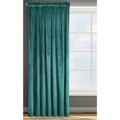 EUROFIRANY Velvet Curtain Dark Turquoise - Elegant 135x300cm EUROFIRANY Velvet Curtain Dark Turquoise - Elegant 135x300cm