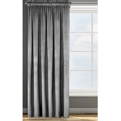 Eurofirany Steel Velvet Curtain - Adjustable Pleated Drapery for Living Room Eurofirany Steel Velvet Curtain - Adjustable Pleated Drapery for Living Room